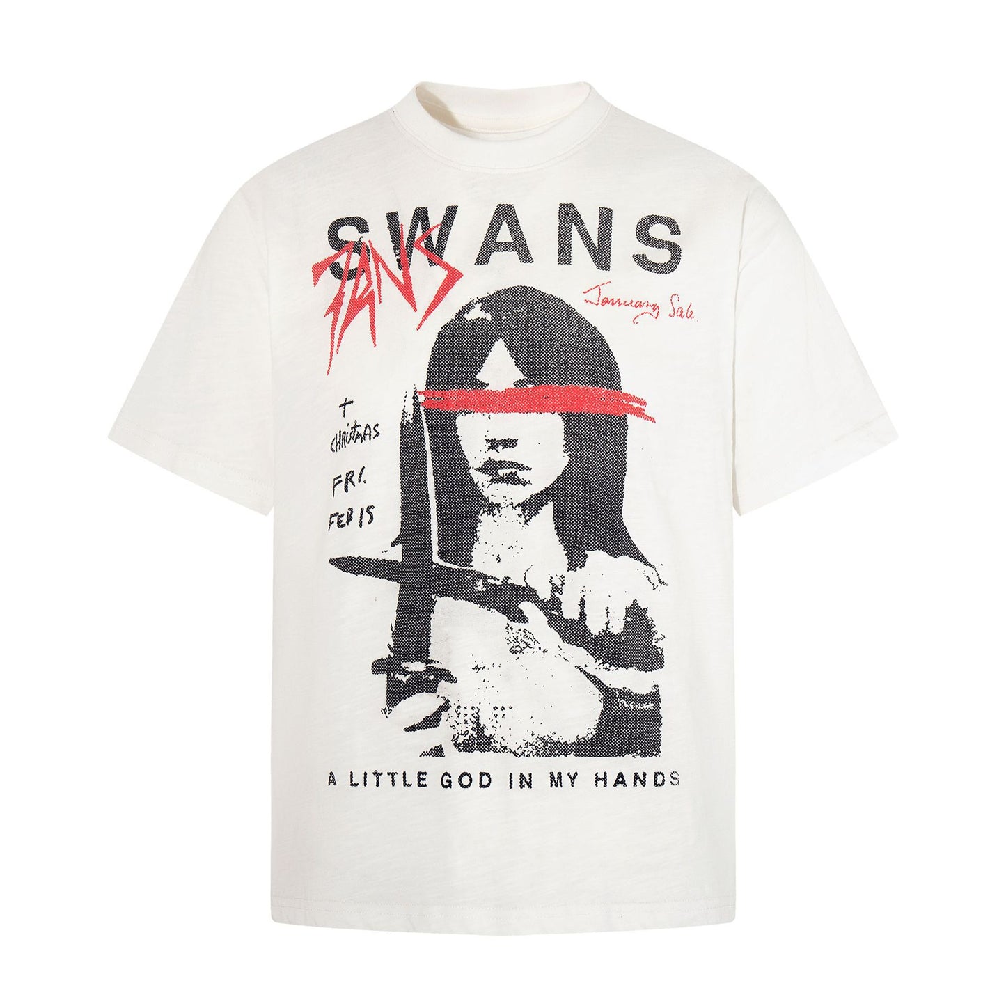Slub Cotton Graphic Print Short Sleeve T-Shirt WN25705
