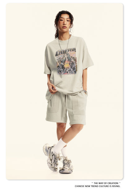 Washed Pure Cotton Short Sleeve T-Shirt WN7830