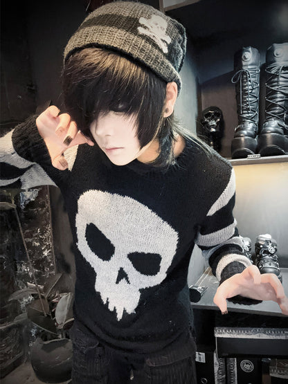 Skeleton Design Knit Sweater WN15919
