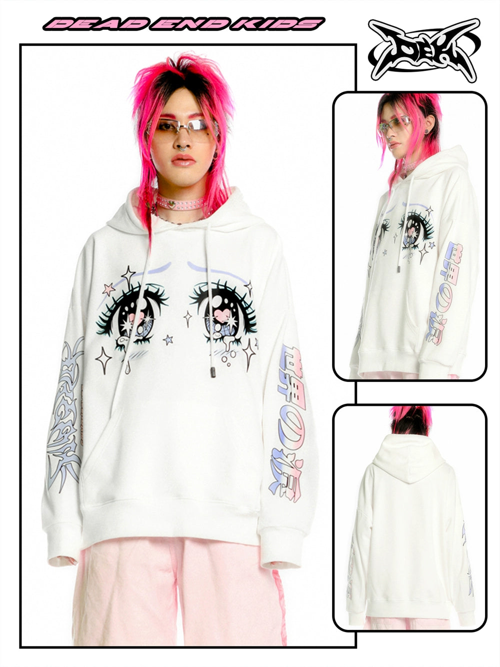 Illustration Eye Print Hoodie WN22270