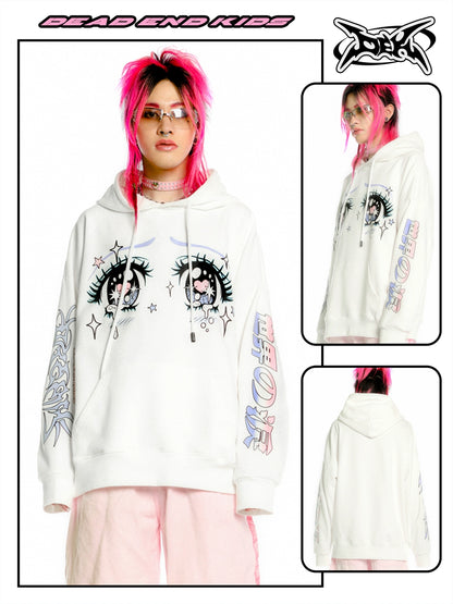 Illustration Eye Print Hoodie WN22270