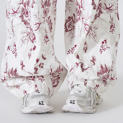Floral Print Wide Leg Denim Jeans WN28004