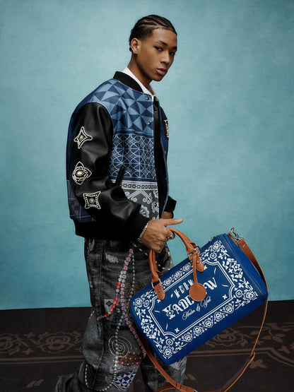 WN23251 YADxMEDM co-branded hand-held zipper versatile women's large-capacity one-shoulder crossbody bag is a fashionable contrasting leather bag WN23251