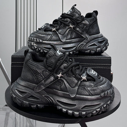 Embroidery Rope Lace Chunky Sole Sneakers WN24680