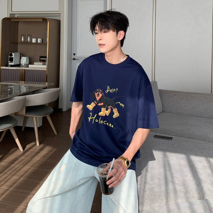 Dog Print Short Sleeve T-Shirt WN20435