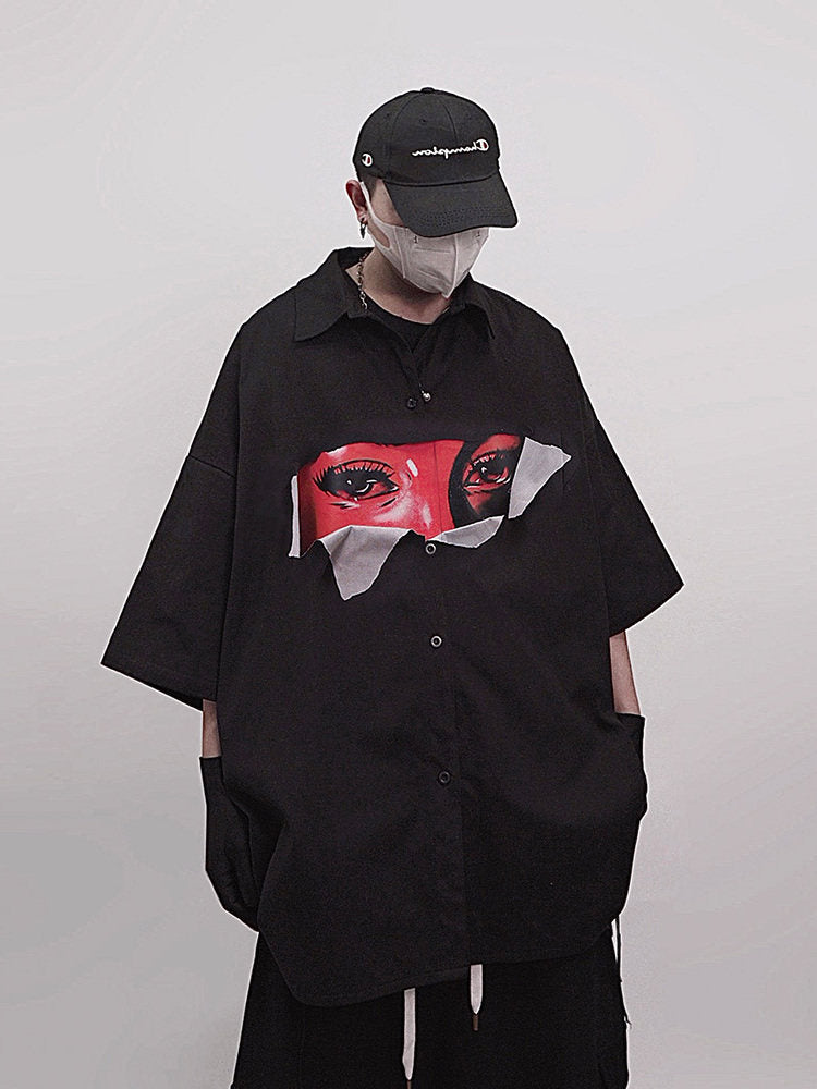 Graphic Print Oversize Short Sleeve Shirt WN23994