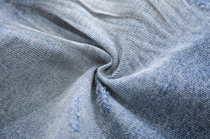 Frayed Distressed Denim Half Jeans WN25413
