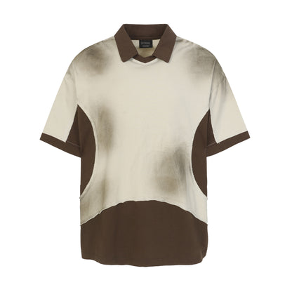 Gradient Washed Deconstructed Contrast Polo Shirt WN26801