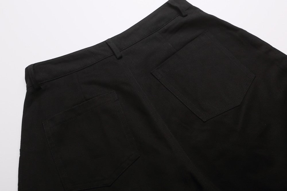 Letter Embroidery Multi-Pocket Wide Leg Half Sweatpants WN27949