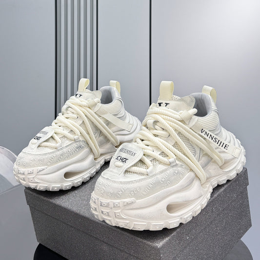 Embroidery Rope Lace Chunky Sole Sneakers WN24689