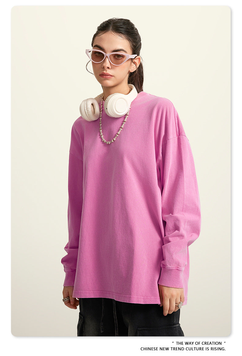 Oversize Washed Long Sleeve T-Shirt WN6052
