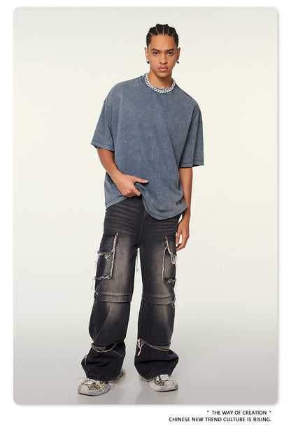 Washed Oversize Short-sleeve T-shirt WN6455