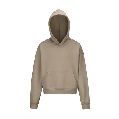 Short Length Oversize Plain Pullover Hoodie WN24401
