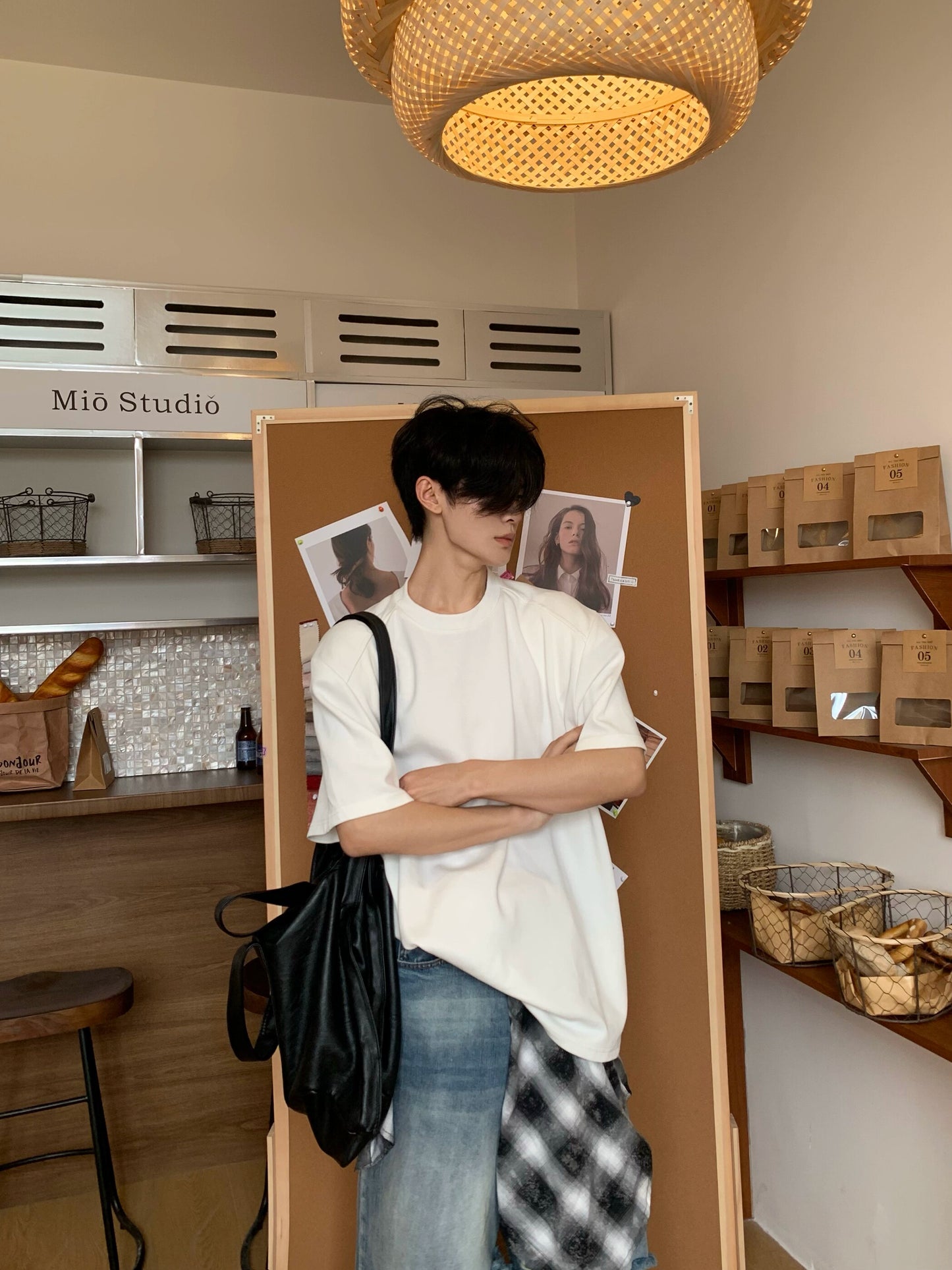 White Basic Short Sleeve T-Shirt WN19745