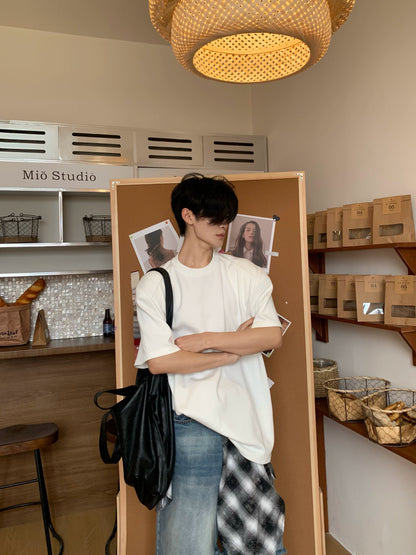 White Basic Short Sleeve T-Shirt WN19745