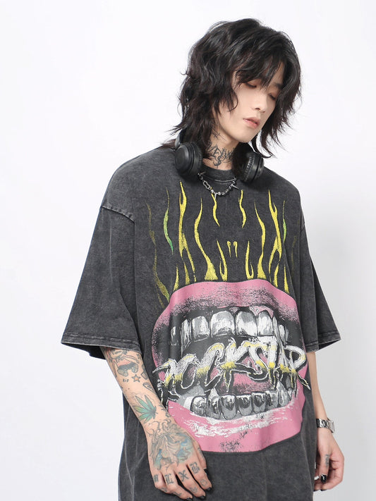 Graffiti Art Print Oversize Short Sleeve T-Shirt WN24482