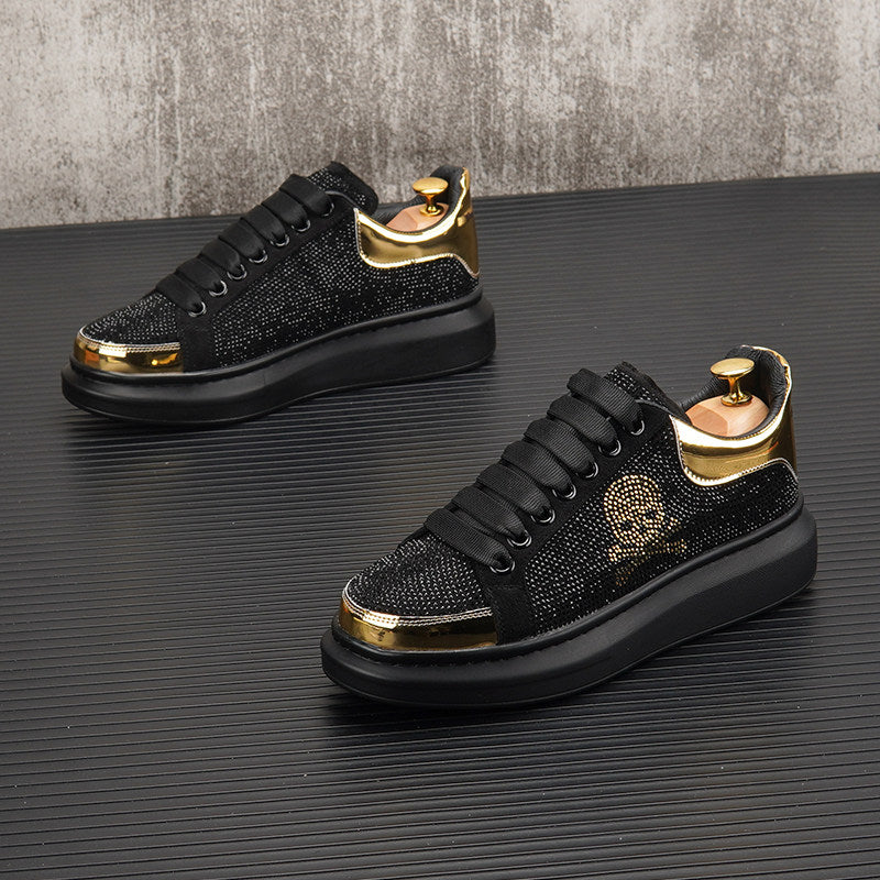 Rhinestone Skull Platform Sneakers WN24757