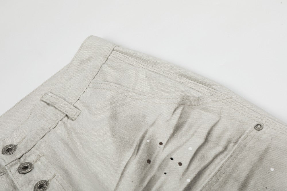 Washed Wrinkle Detail Wide Leg Denim Jeans WN28005
