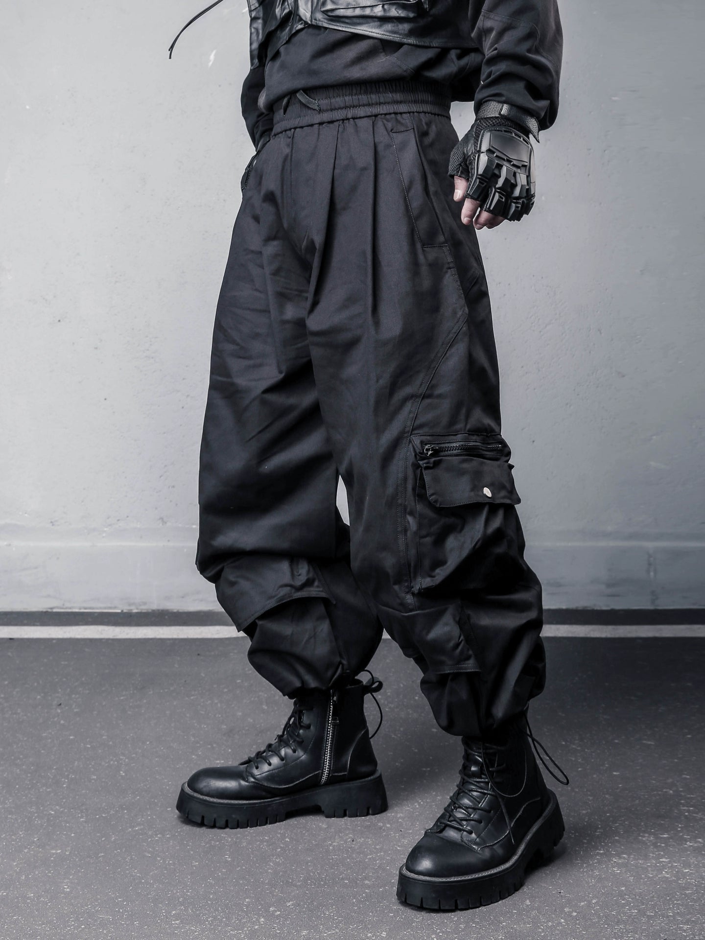 Large Pocket Wash Wide Leg Cargo Pants WN22353