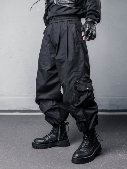 Large Pocket Wash Wide Leg Cargo Pants WN22353