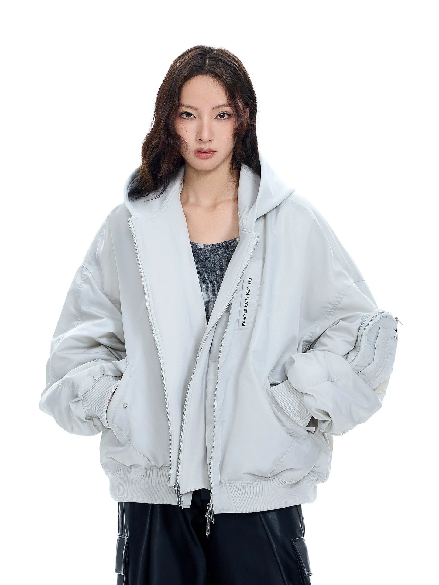 Detachable White Duck Down Bomber Jacket WN9802