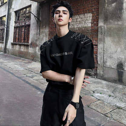 Oversize Letter Print Short Sleeve T-Shirt WN25056
