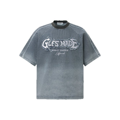 Washed Logo Print Oversize Short Sleeve T-Shirt WN26540