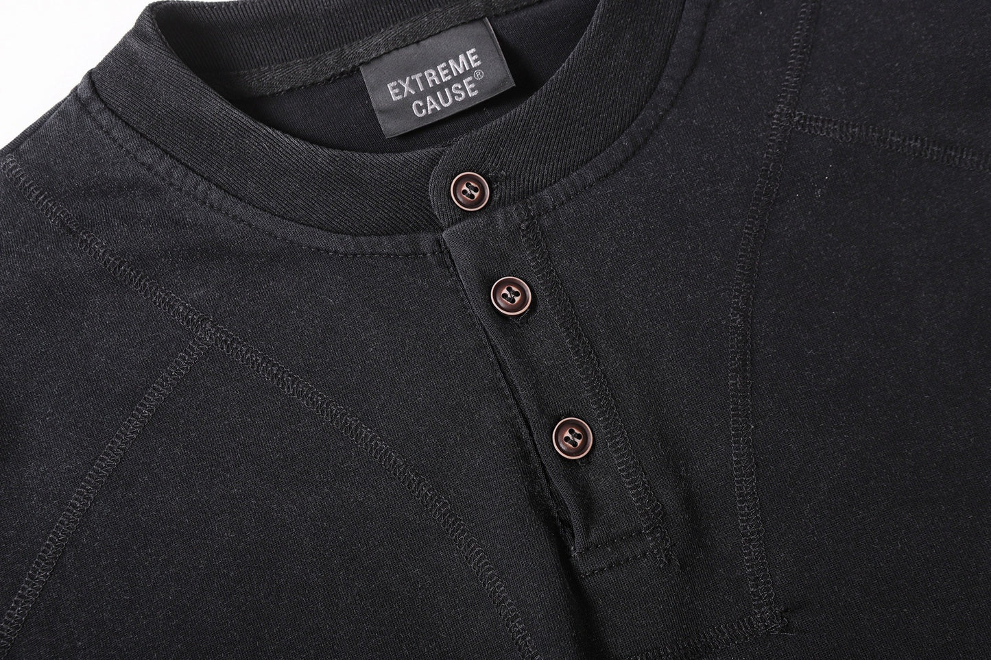 Semi-Open Collar Washed Short Sleeve T-Shirt WN25641