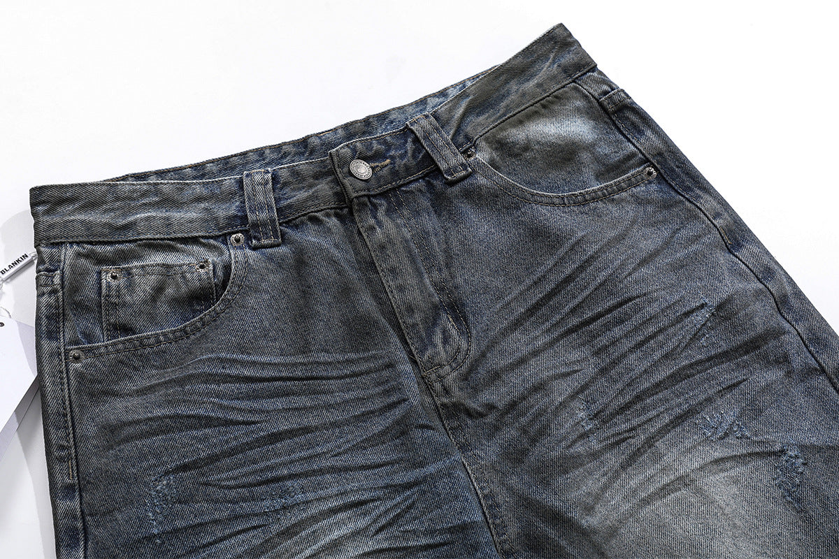 Washed Flare Denim Jeans WN12718