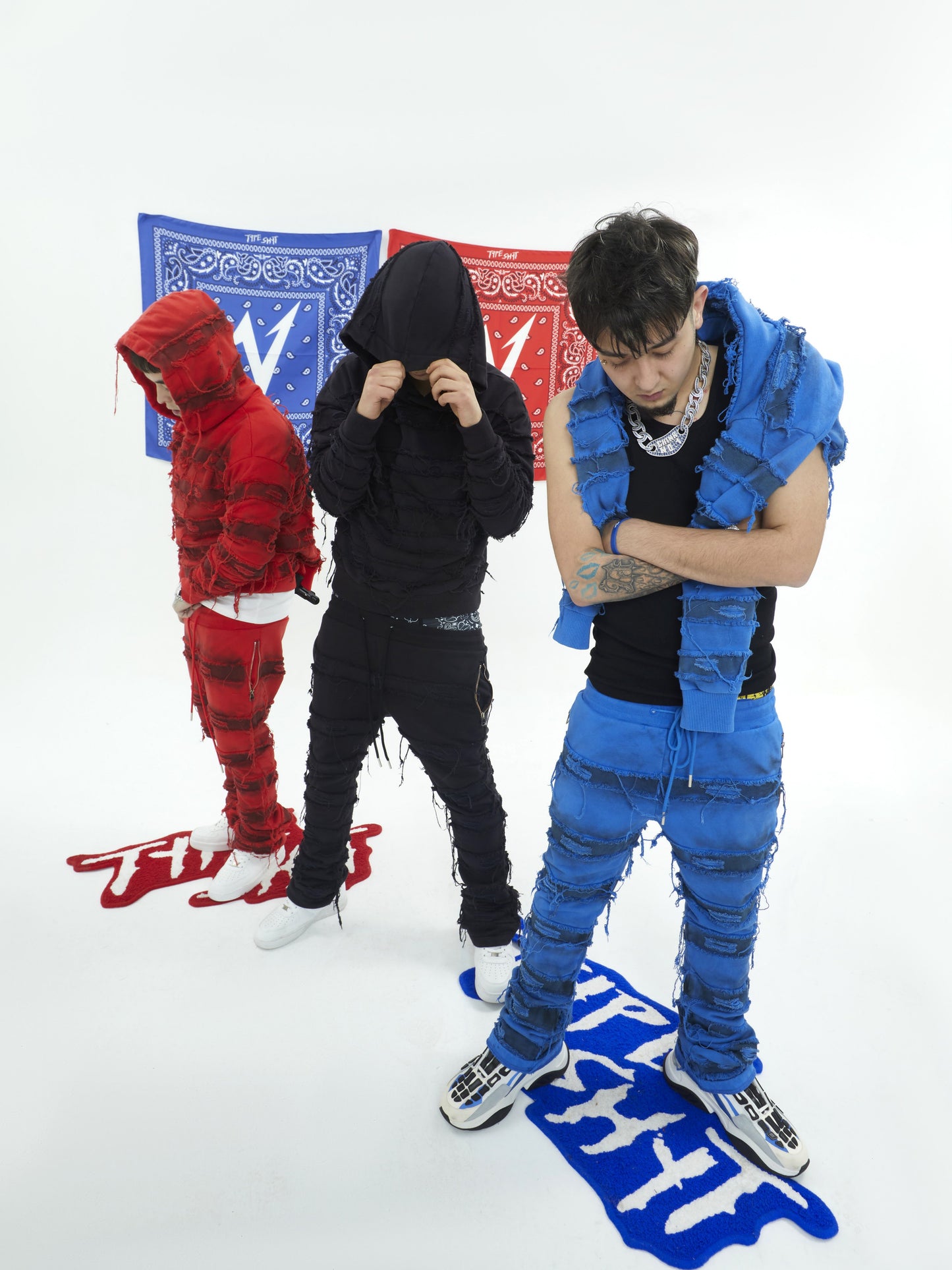 Mix Fringe Design Denim Hoodie WN20990