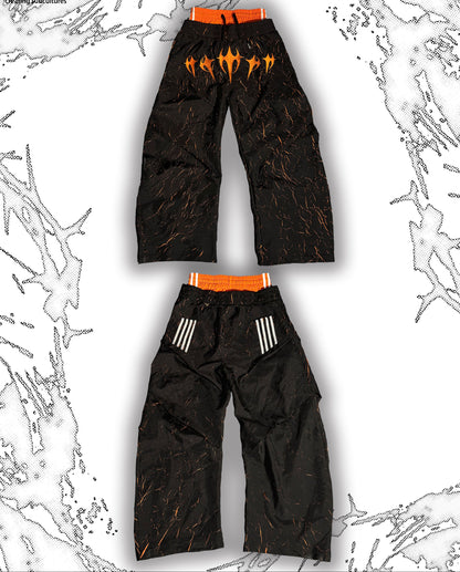 Crackle Print Graphic Wide Leg Pants WN27386