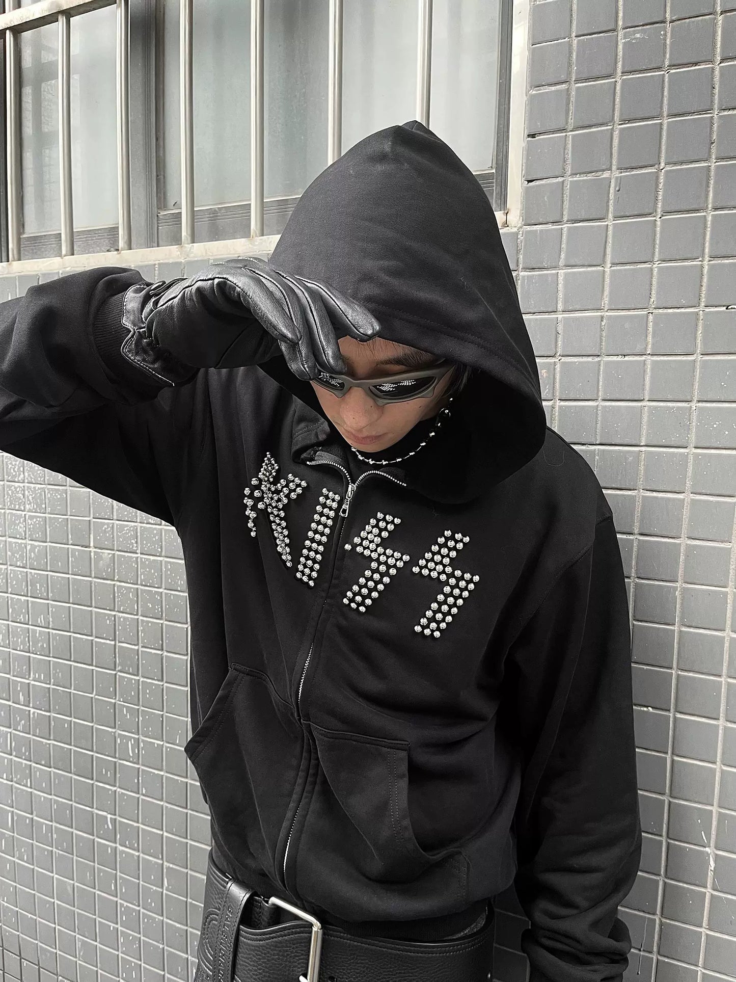 Accent Design Zipper Hoodie WN18082