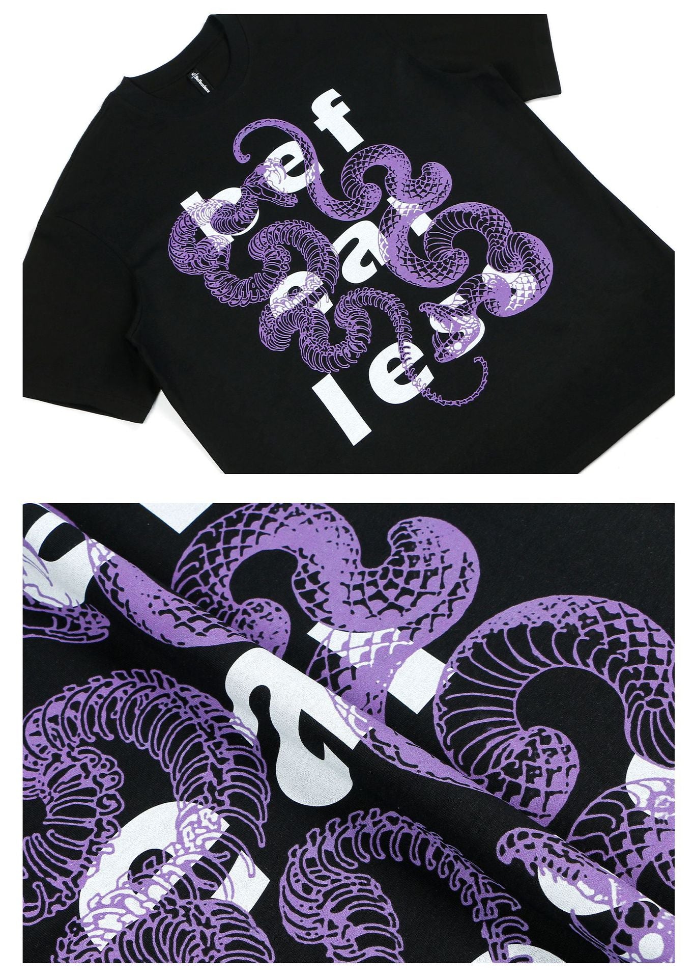 Snake Graphic Letter Print Oversize Short Sleeve T-Shirt WN26328