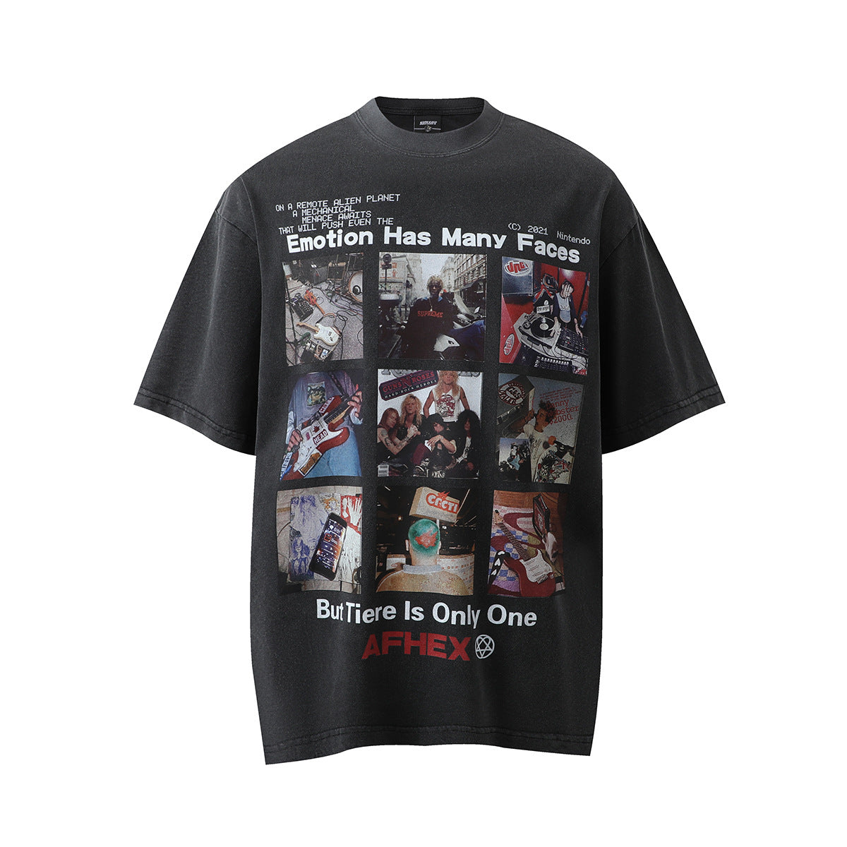 Graphic Print Washed Oversize Short Sleeve T-Shirt WN25654