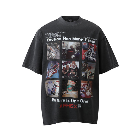 Graphic Print Washed Oversize Short Sleeve T-Shirt WN25654