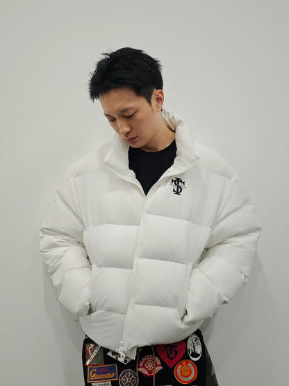 Letter Design White Duck Down Jacket WN12032