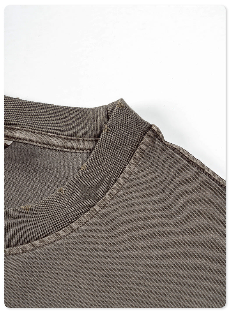 Damage Wash Round Neck Short Sleeve T-Shirt WN6060