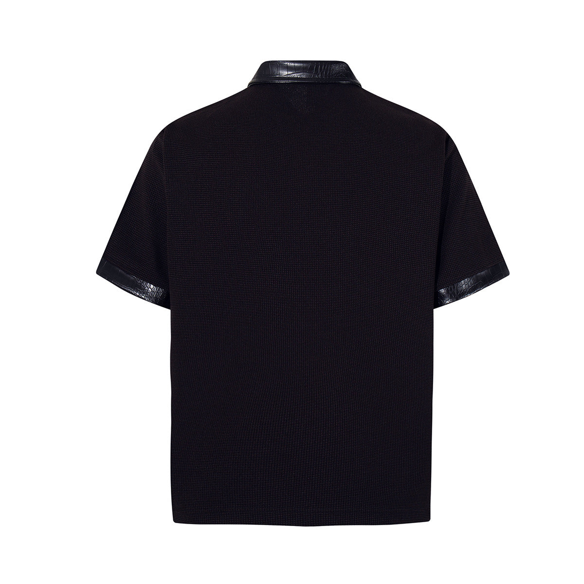 Thorn Waffle Patchwork Short Sleeve Polo Shirt WN25604
