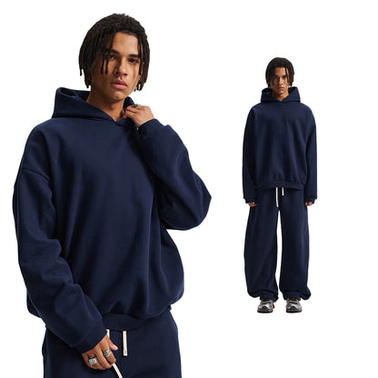 Fleece Lining Oversize Hoodie & Wide Leg Sweatpants Setup WN23113