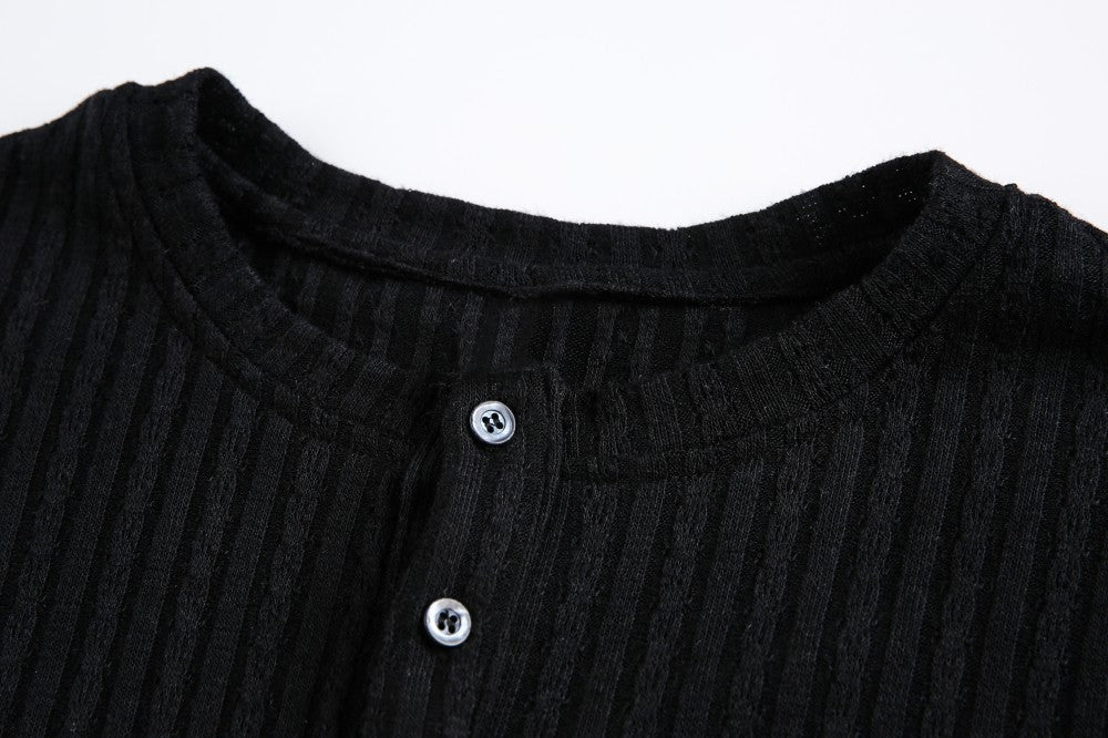 Ribbed Graphic Print Long Sleeve T-Shirt WN28073