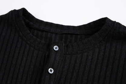 Ribbed Graphic Print Long Sleeve T-Shirt WN28073