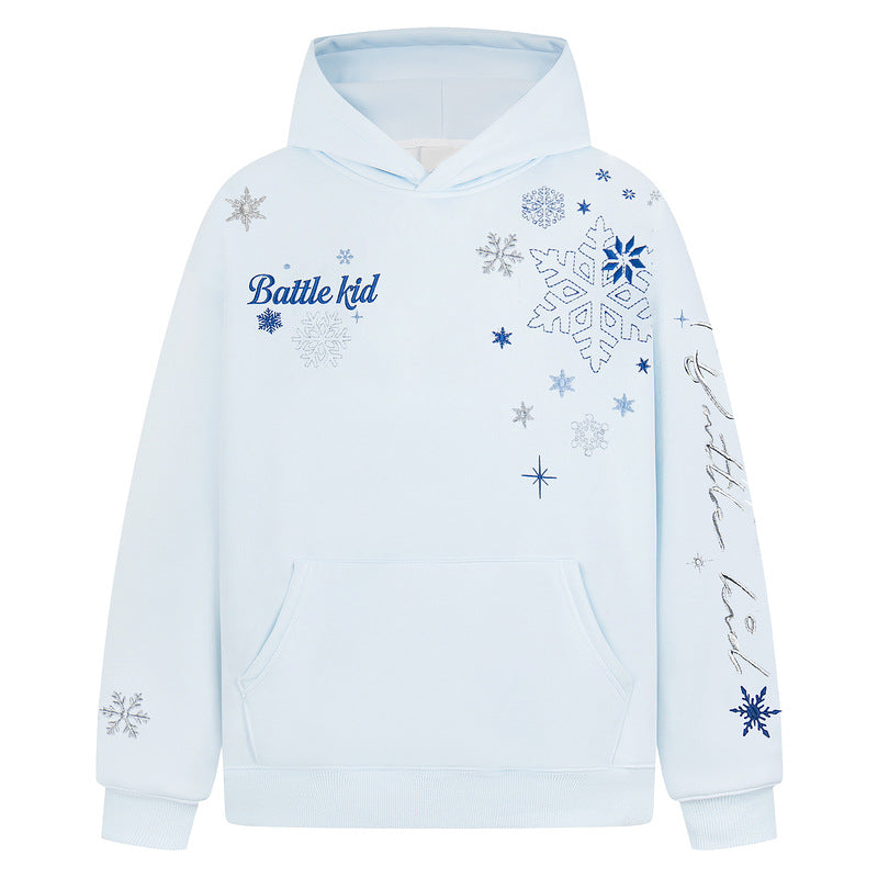 Snowflake Embroidery Print Hoodie WN23567