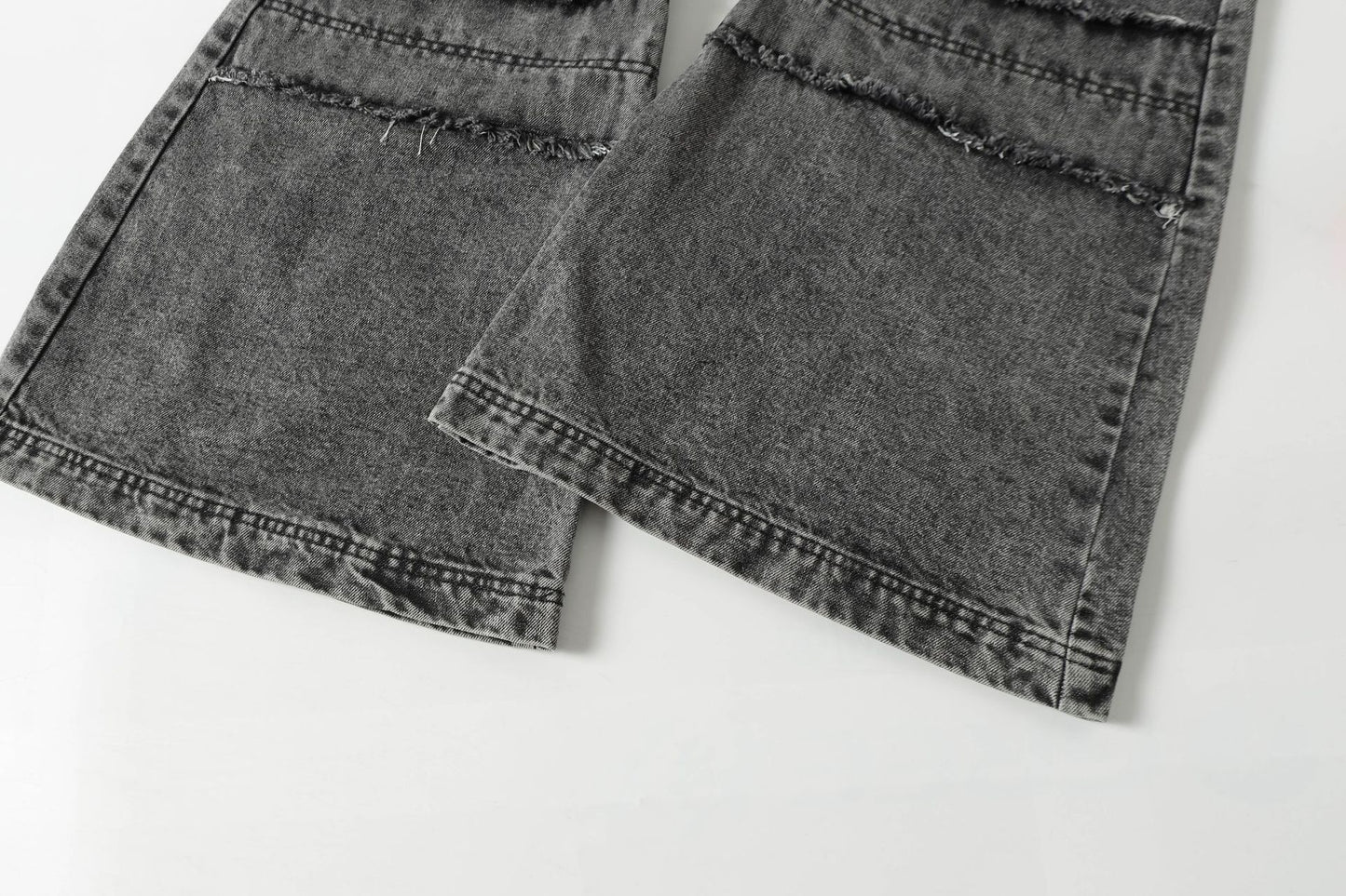 Raw Hem Wash Flare Denim Jeans WN16192