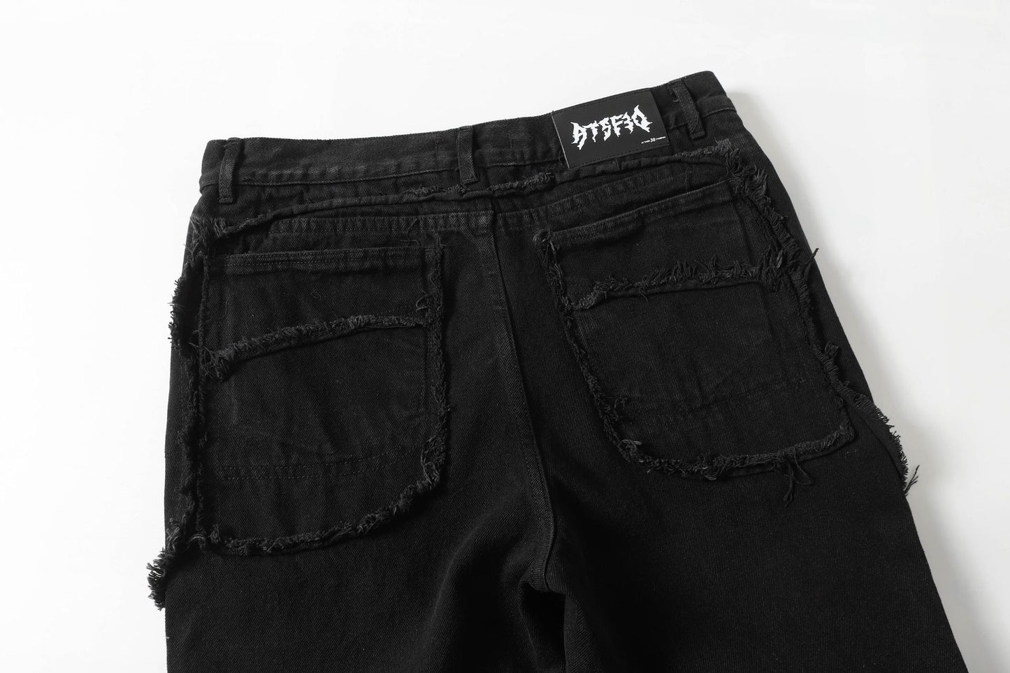 Raw Hem Wash Flare Denim Jeans WN16193