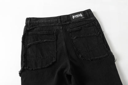 Raw Hem Wash Flare Denim Jeans WN16193