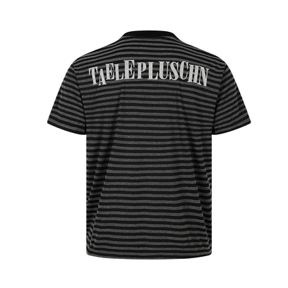 Stripe Cross Rhinestone Short Sleeve T-Shirt WN25781