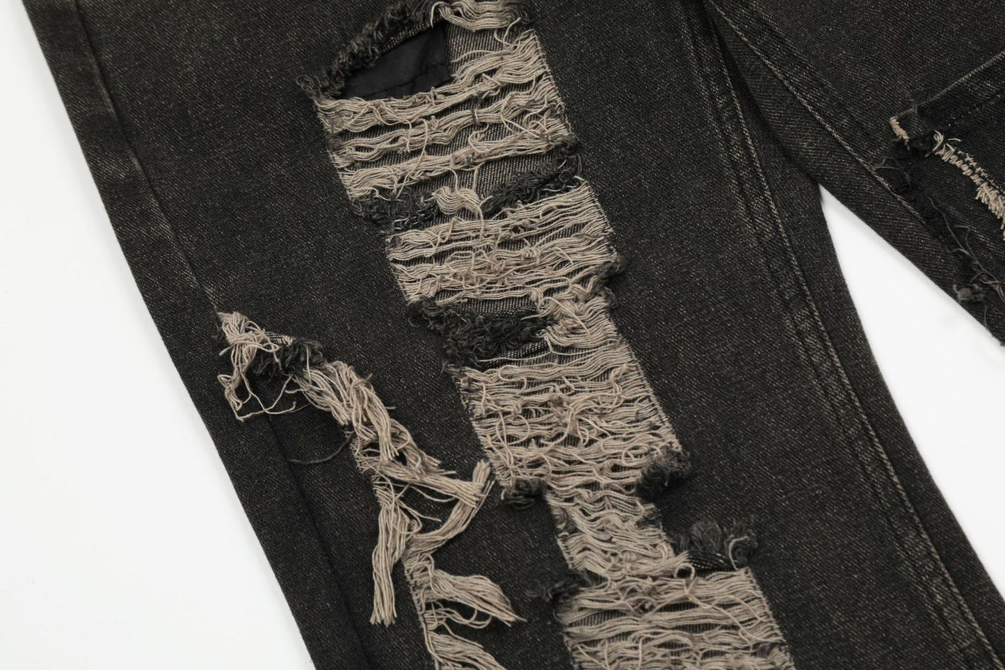 Damage Wide Leg Denim Jeans WN11006