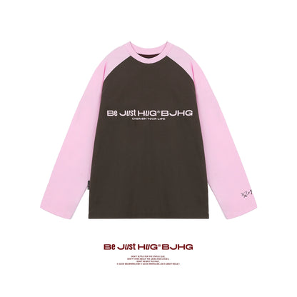 Letter Print Oversize Raglan Long Sleeve T-Shirt WN9725