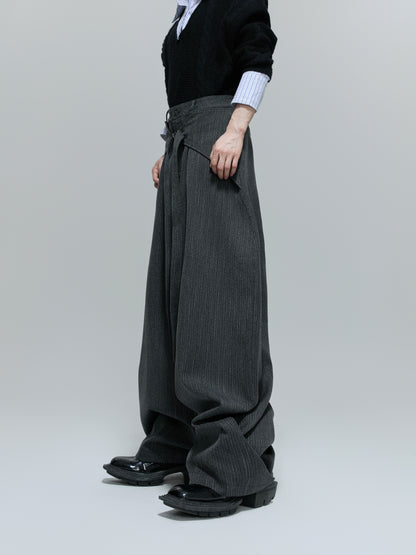 Deconstructed Vertical Stripe Wide Leg Trousers WN21716