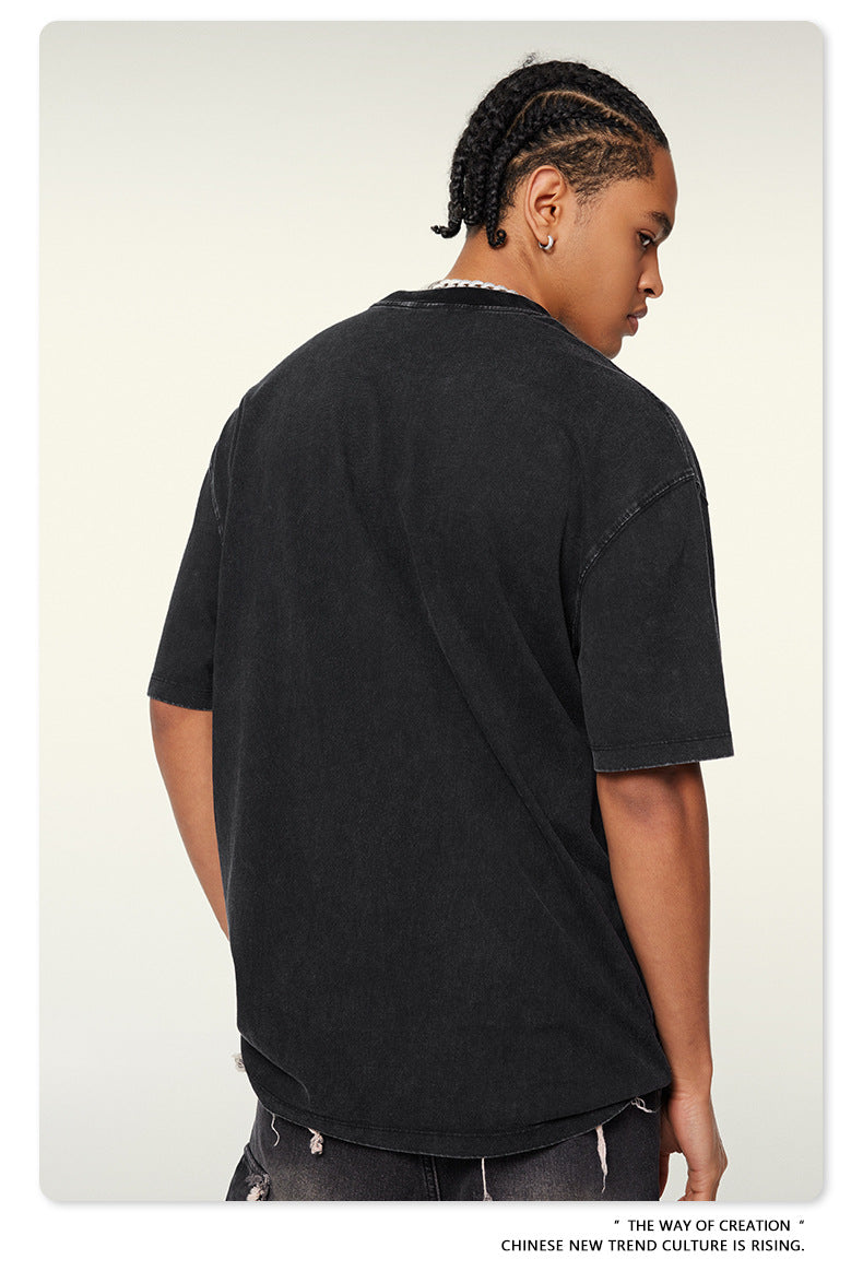 Washed Oversize Short-sleeve T-shirt WN6457